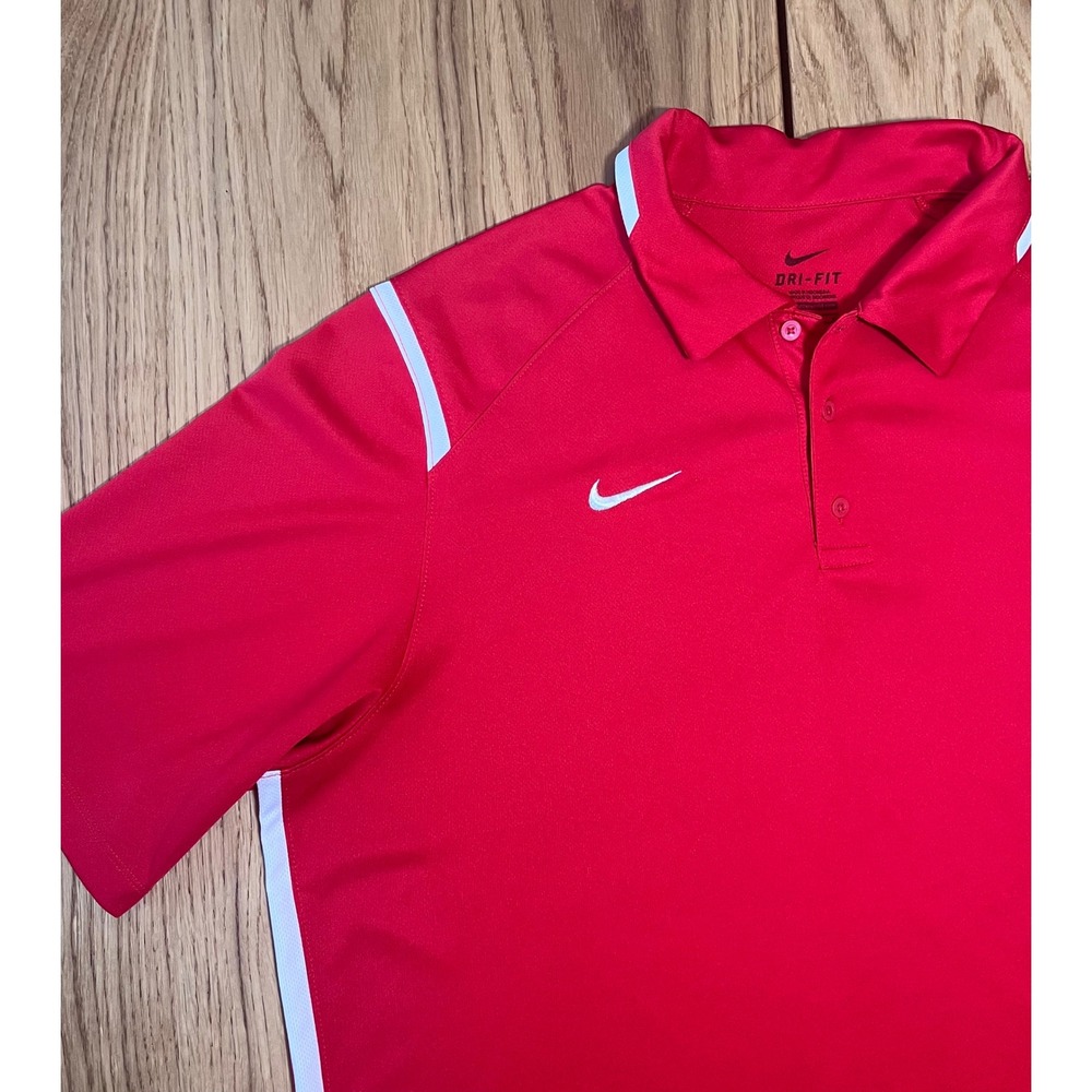 Nike Dri-FIT Polo Shirt‎ Mens XL Red Athletic Golf Sporty